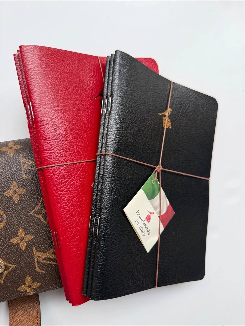 Bieffe Italian Handmade Faux Leather Notebook Set (Set of 6)